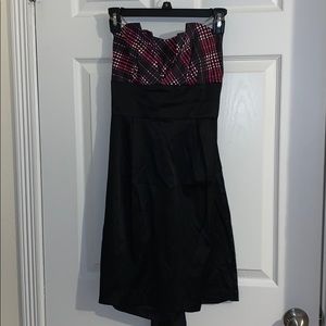 Strapless Black and Pink Dress